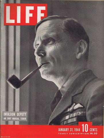 ORIGINAL Vintage Life Magazine January 31 1944 Air Chief Marshal Tedder