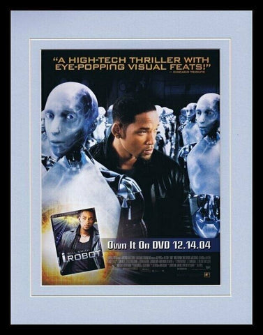 I, Robot 2004 Will Smith Framed 11x14 ORIGINAL Vintage Advertisement