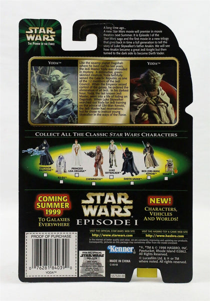 VINTAGE SEALED 1998 Star Wars POTF Flashback Yoda + Cane + Pot Action Figure