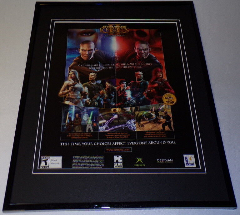 Star Wars Knights II 2004 Playstation 2 11x14 Framed ORIGINAL Advertisement