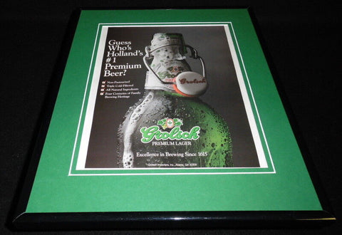 1995 Grolsch Holland Beer Framed 11x14 ORIGINAL Vintage Advertisement