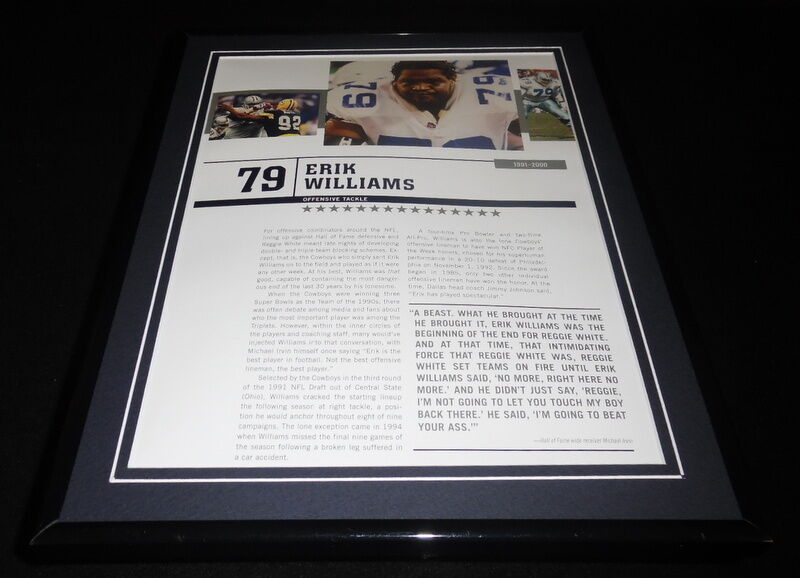 Erik Williams Framed 11x14 Photo Display Dallas Cowboys