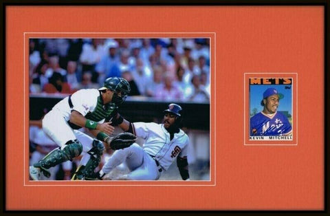 Kevin Mitchell Signed Framed 11x17 Rookie Card & Photo Display Mets Giants