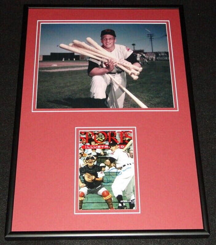 Al Rosen Signed Framed 12x18 Photo Display Indians