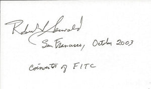 Robert J. Seiwald Signed 3x5 Index Card Inventor Scientist FITC