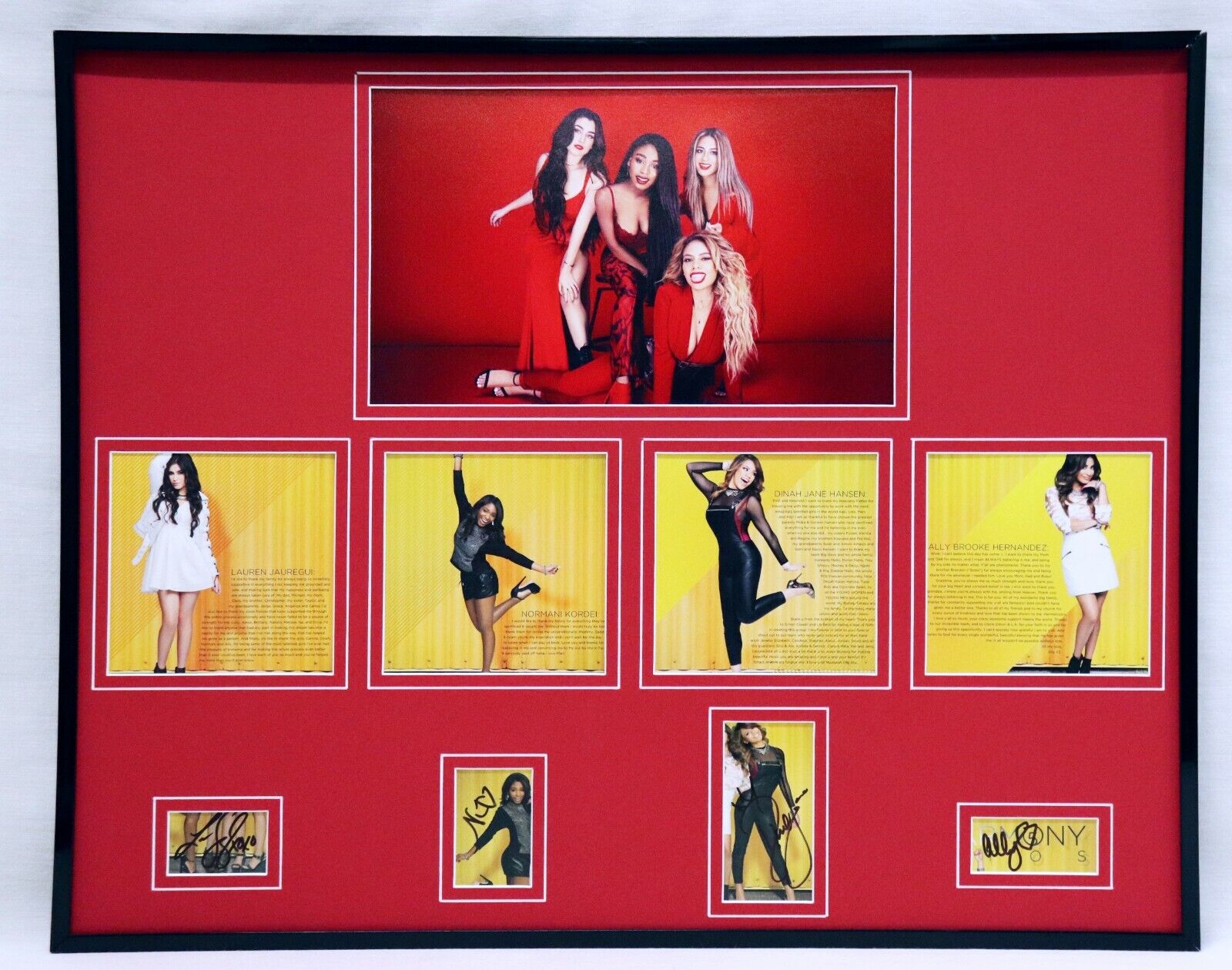 Fifth Harmony Group Signed Framed 16x20 Photo Set Ally Lauren Dinah Normandi