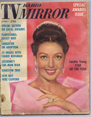 ORIGINAL Vintage April 1961 TV Radio Mirror Magazine Loretta Young Flintstones