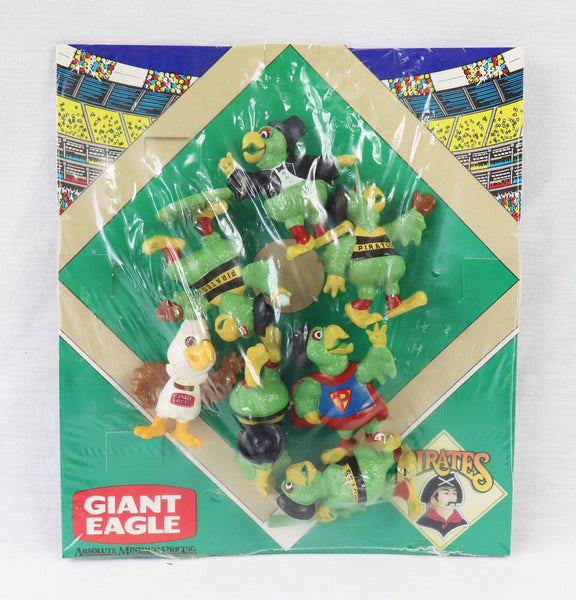 VINTAGE 1990s Giant Eagle & Pittsburgh Pirate Parrot Figure Complete Set