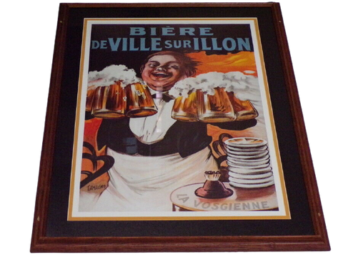 Biere De Ville Sur Illon Beer HUGE 25x33" Framed Poster Art 