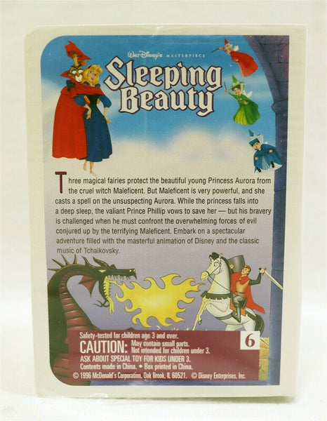 VINTAGE SEALED 1996 McDonald's Sleeping Beauty Mini VHS Box + Figure Set