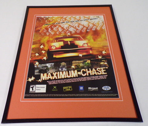 Maximum Chase 2003 XBox Framed 11x14 ORIGINAL Vintage Advertisement