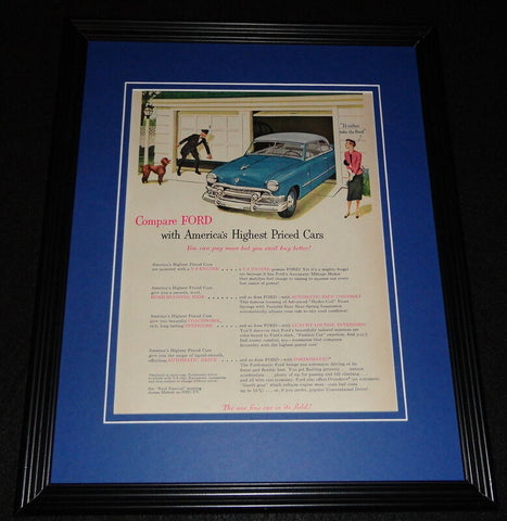 1951 Ford Automobiles Framed 11x14 ORIGINAL Advertisement