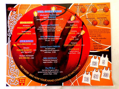 ORIGINAL Vintage 1990s Michael Jordan Restaurant Kids Menu