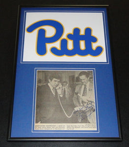 Cas Myslinski Signed Framed Newspaper Photo Display Pitt w/ Johnny Majors