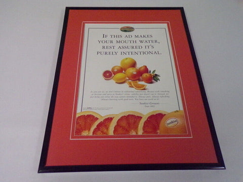 1998 Sunkist Oranges 11x14 Framed ORIGINAL Advertisement