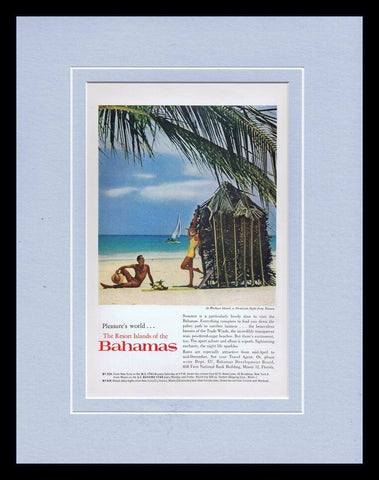 1961 Bahamas Travel Tourism Framed 11x14 ORIGINAL Vintage Advertisement 