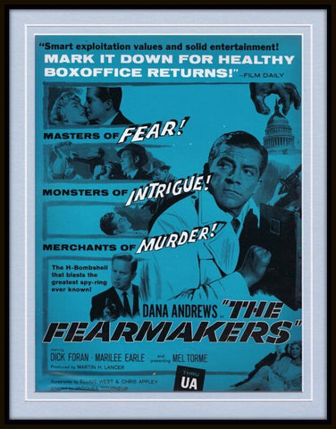 ORIGINAL Vintage 1958 The Fearmakers 11x14 Framed Advertisement Dana Andrews