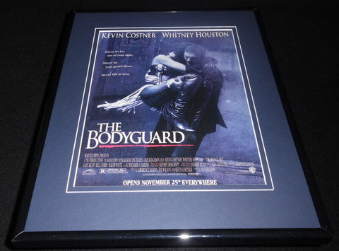 The Bodyguard 1992 Framed 11x14 ORIGINAL Vintage Advertisement Whitney Houston