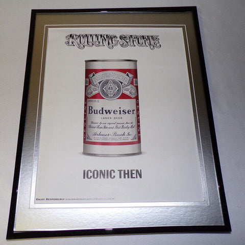 2018 Budweiser Beer / Rolling Stone Framed 11x14 ORIGINAL Advertisement