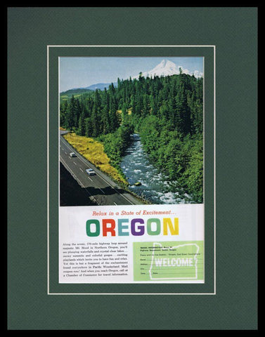 1964 Oregon Tourism Framed 11x14 ORIGINAL Vintage Advertisement