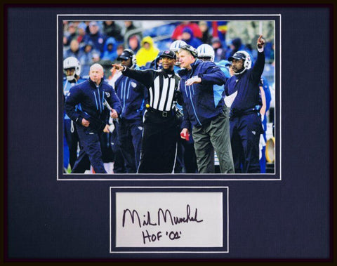 Mike Munchak Signed Framed 11x14 Photo Display Oilers Titans 