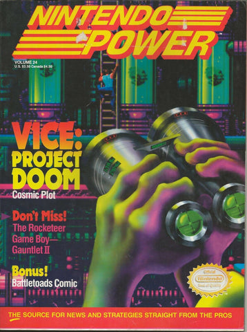 Vintage 1991 Nintendo Power Magazine #24 Vice Project Doom / TaleSpin Poster