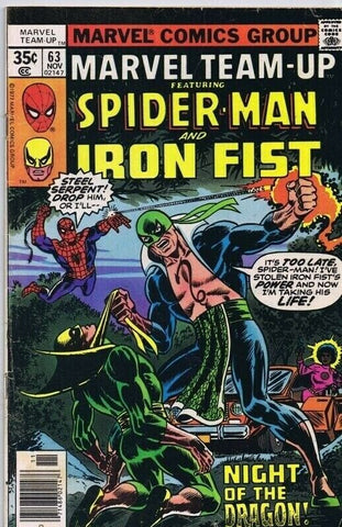 Marvel Team Up #63 ORIGINAL Vintage 1977 Spiderman Iron Fist