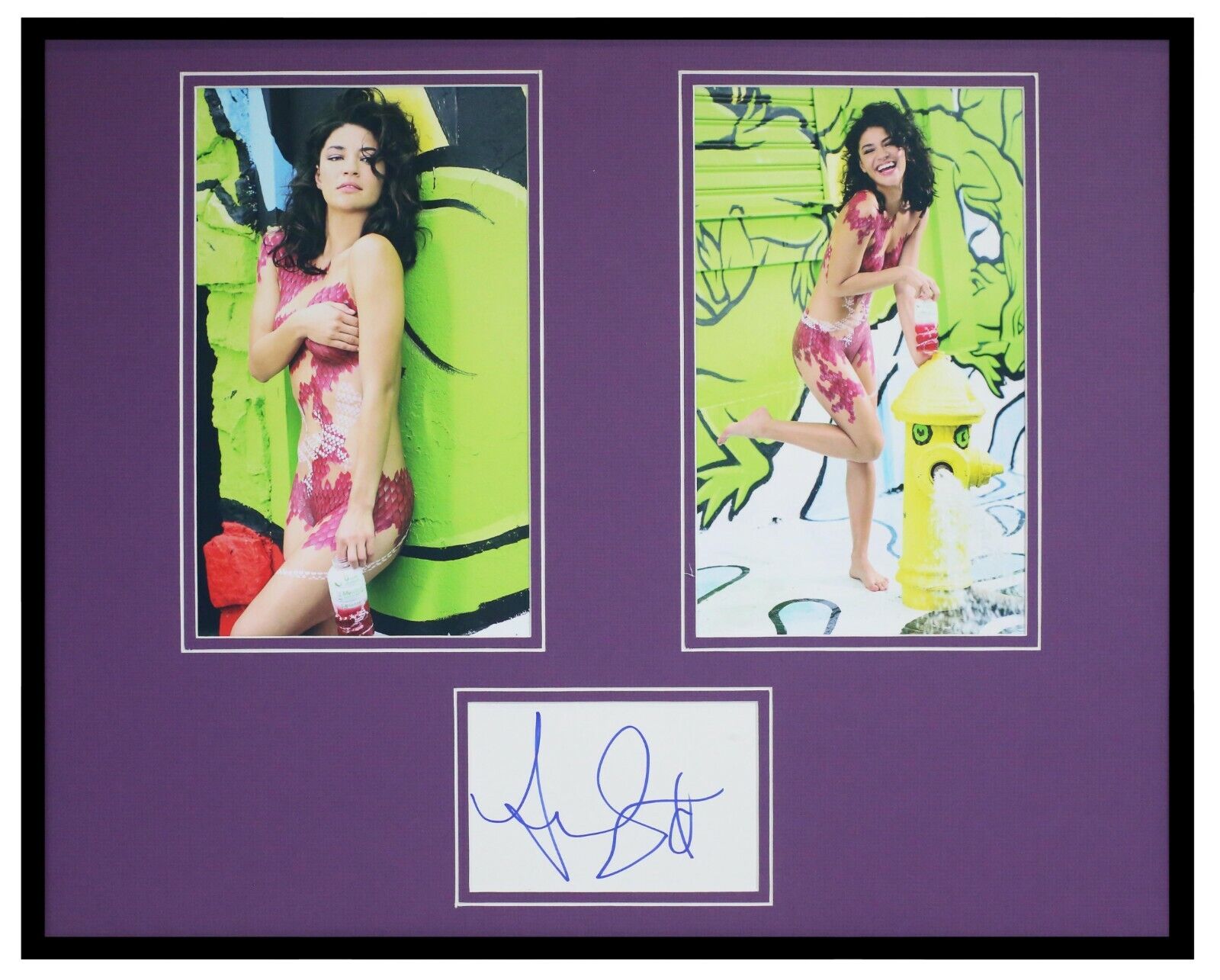 Jessica Szohr Signed Framed 16x20 Body Paint Photo Set AW Gossip Girl