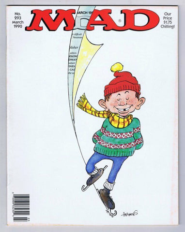 ORIGINAL Vintage 1990 Mad Magazine #293 Alfred Neuman Ice Skater