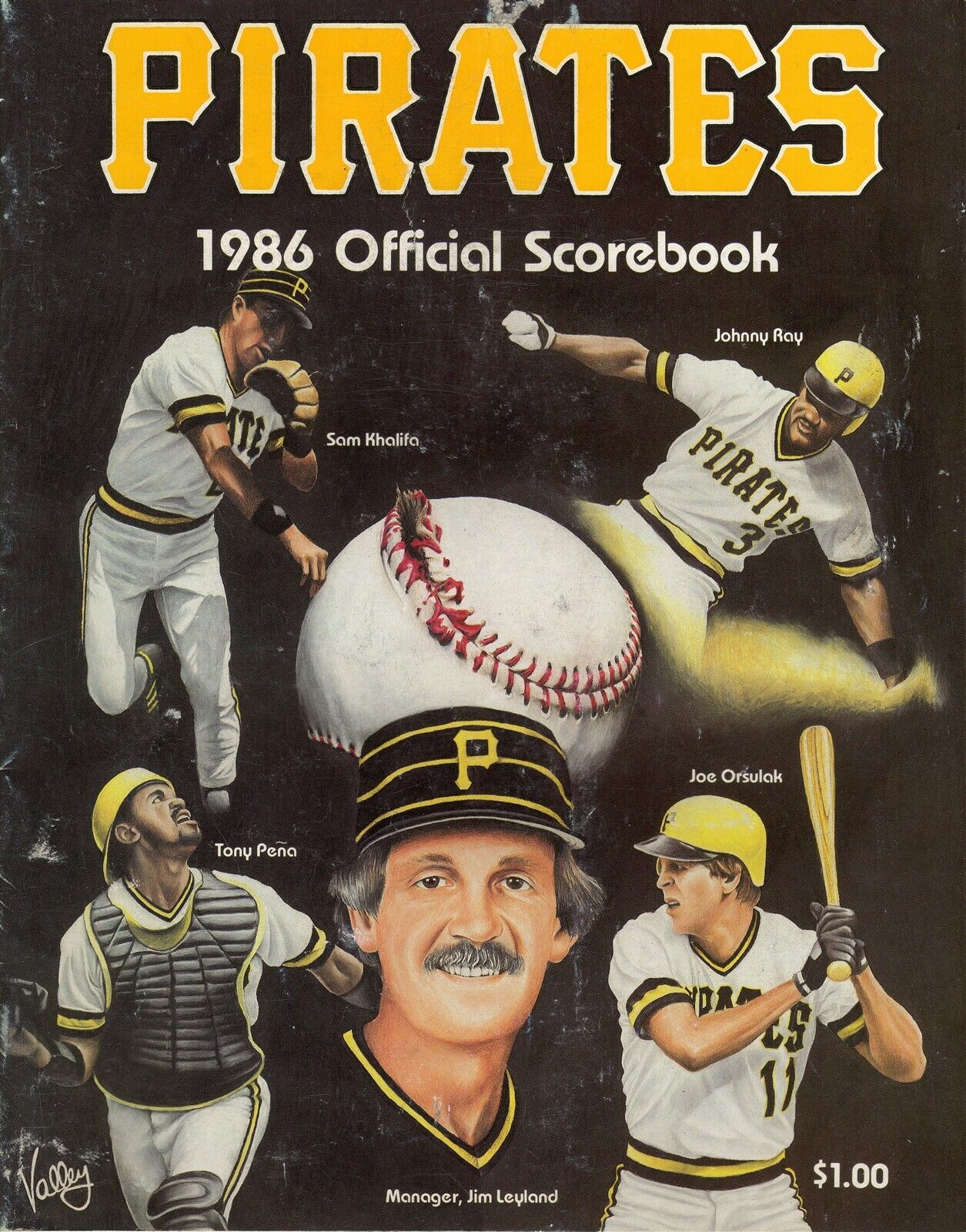 1986 Cincinnati Reds @ Pittsburgh Pirates Scorebook Unscored Pete Rose