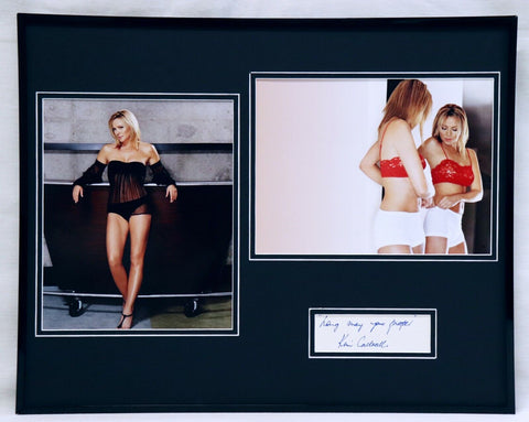 Kim Cattrall Signed Framed 16x20 Lingerie Photo Set Sex & The City Mannequin