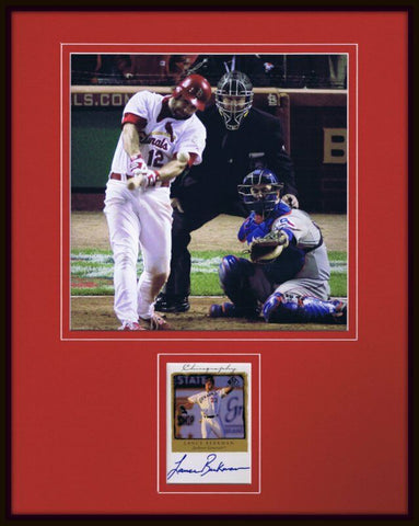 Lance Berkman Signed Framed 11x14 Rookie Card & Photo Display UDA Cardinals