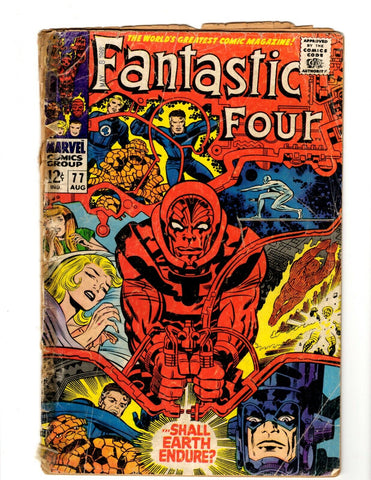 Fantastic Four #77 ORIGINAL Vintage 1968 Marvel Comics w/ Silver Surfer 1 Ad