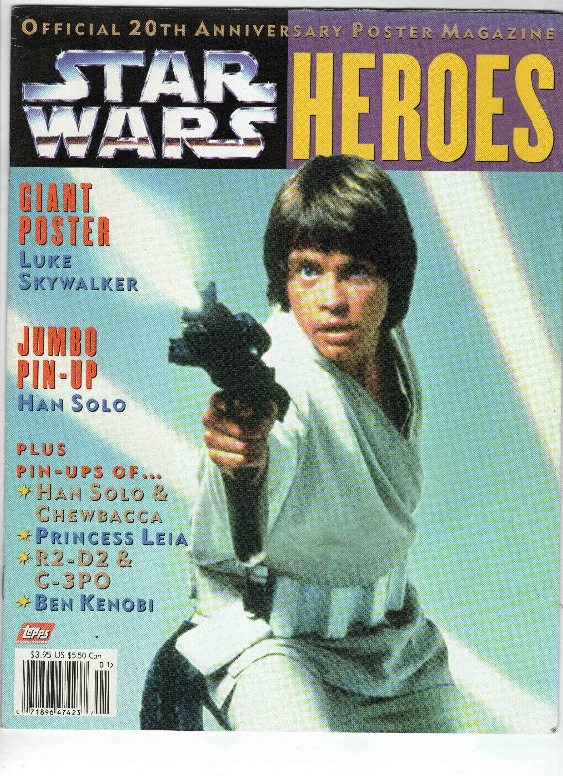 VINTAGE 1997 Topps Star Wars Heroes Magazine Mark Hamill