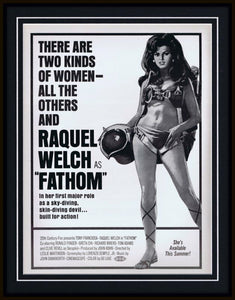 ORIGINAL Vintage 1967 Raquel Welch Fathom 11x14 Framed Advertisement  