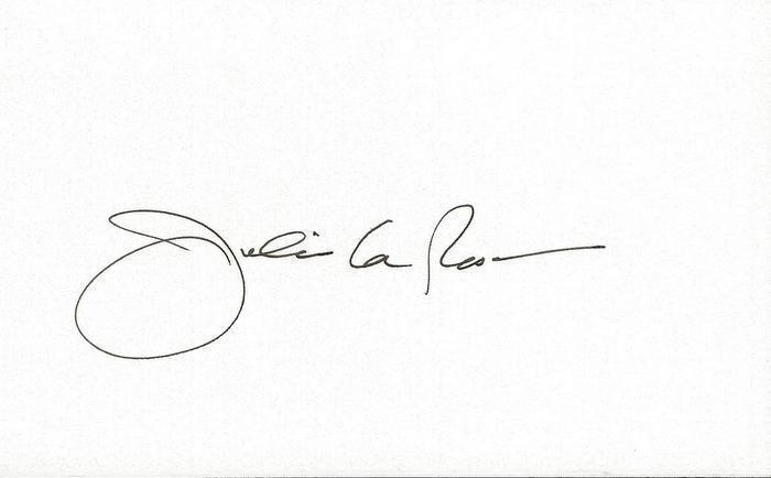 Julius La Rosa Signed 3x5 Index Card 