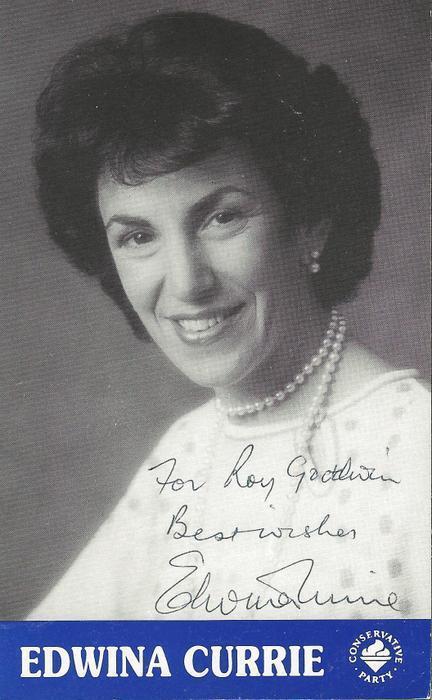 Edwina Currie Signed 3x6 Photo