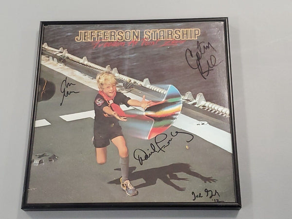 Jefferson Starship Signed Framed Freedom Point Zero Record Album In Person