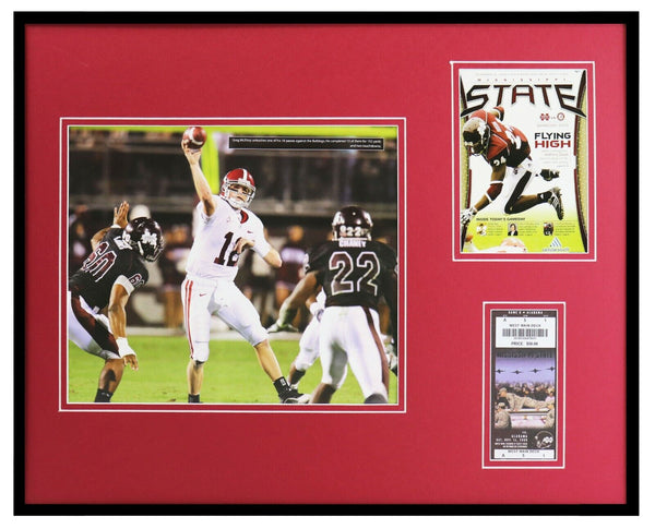 2009 Alabama vs Miss St Framed 16x20 Photo & Repro Ticket & Program Cover Set