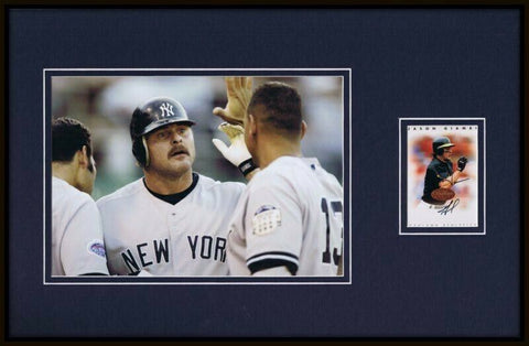 Jason Giambi Signed Framed 11x17 Photo Display LEAF Yankees