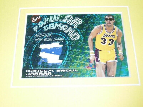 Kareem Abdul Jabbar 16x20 Framed Game Used Shorts & Photo Display Lakers