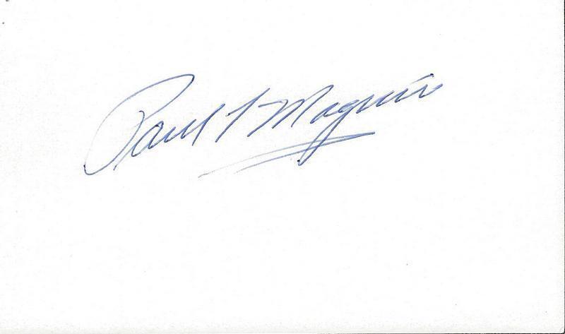 Paul Maguire Signed 3x5 Index Card Chargers The Citadel ESPN