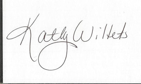 Kathy Willets Signed 3x5 Index Card B