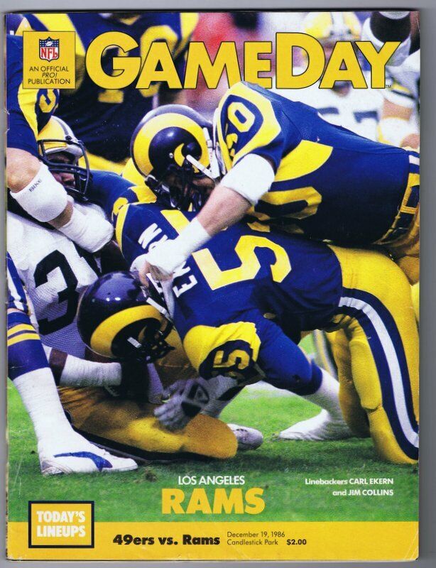 ORIGINAL Dec 19 1986 Gameday Magazine Program 49ers Rams Jim Collins