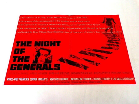 ORIGINAL Vintage 1966 Night of the Generals 12x18 Industry Ad Poster P O'Toole