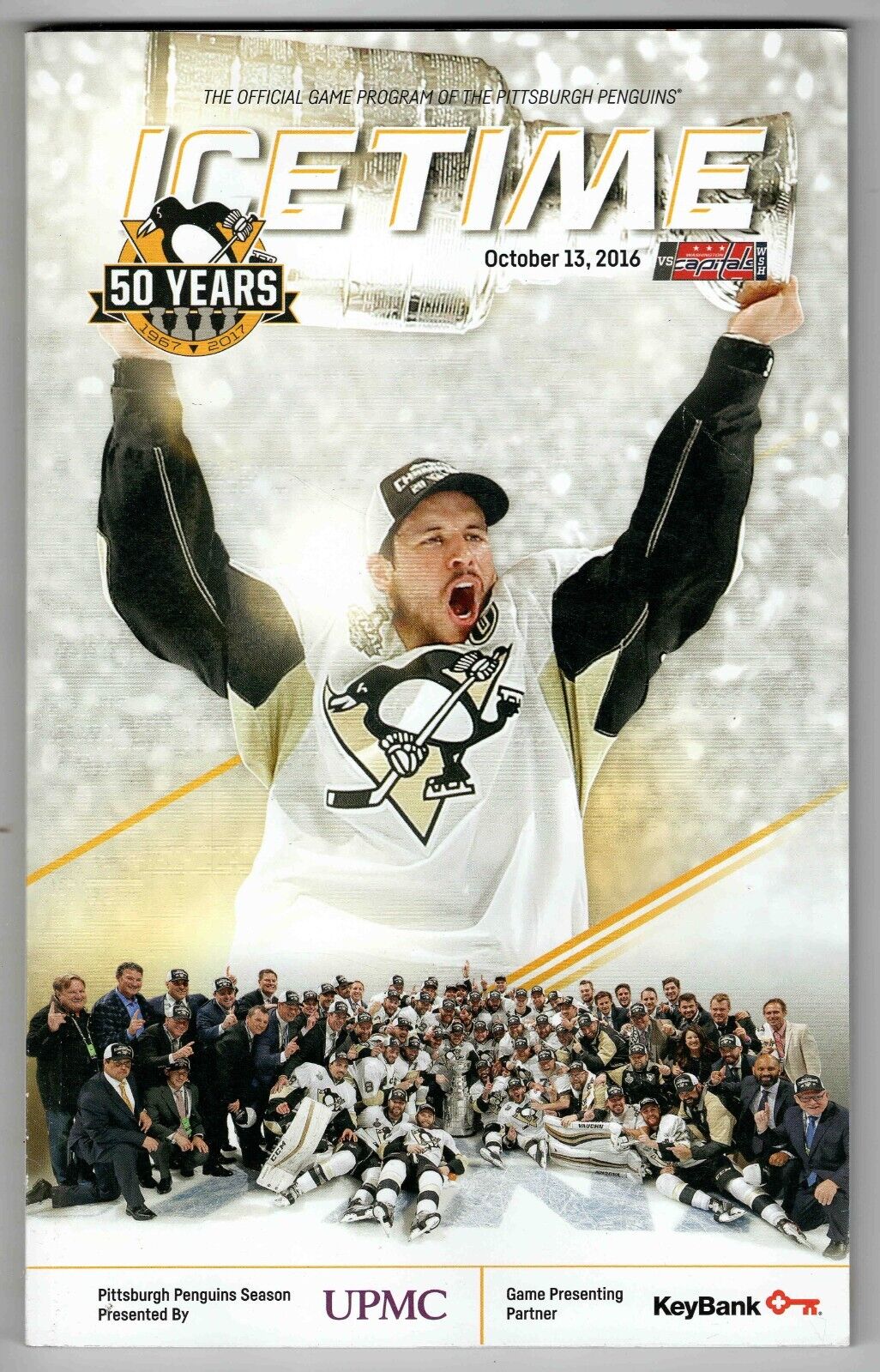 Oct 13 2016 Washington @ Pittsburgh Penguins Program Season Opener S Crosby