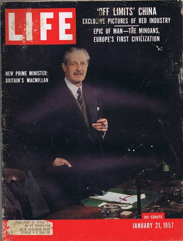 ORIGINAL Vintage Life Magazine January 21 1957 Harold Macmillan