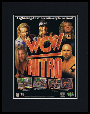 WCW Nitro 1995 Windows 95 Framed 11x14 ORIGINAL Advertisement