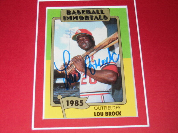 Lou Brock Signed Framed 16x20 Photo Set SOP St Louis Cardinals