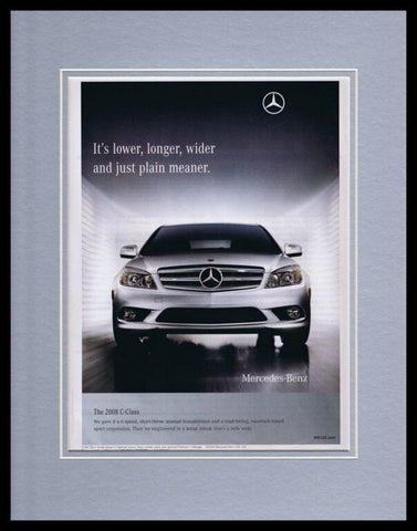 2008 Mercedes Benz C Class Framed 11x14 ORIGINAL Vintage Advertisement